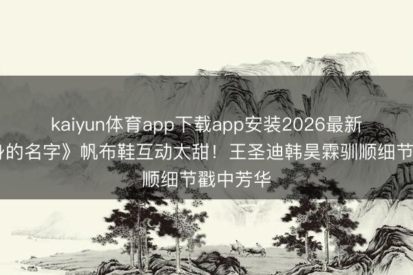 kaiyun体育app下载app安装2026最新版 《隐身的名字》帆布鞋互动太甜！王圣迪韩昊霖驯顺细节戳中芳华